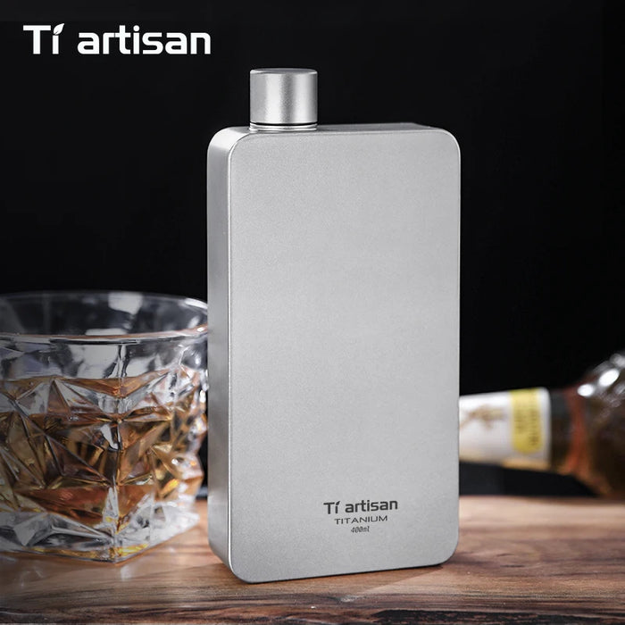 Titan-Flachmann, 400 ml – auslaufsicher